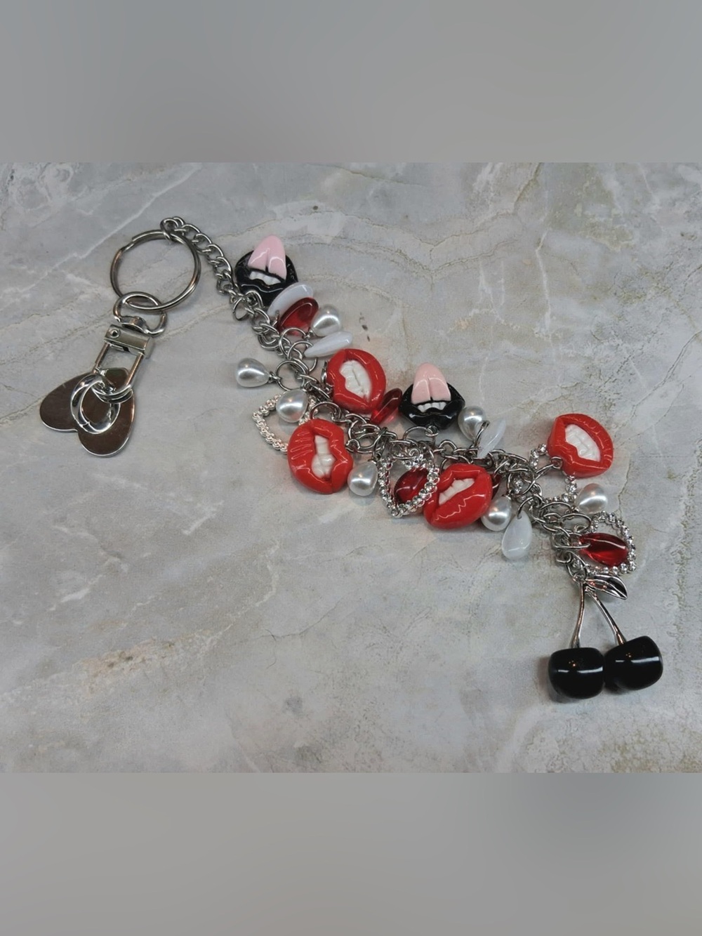 Betty Boop Red Lip & Black Cherry eReader Charmed Strap